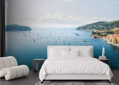 The beautiful bay of Villefranche-sur-Mer on the Cote D'Azur in France Wall mural