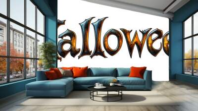 Gothic Halloween Typography in Grunge Style Wall mural