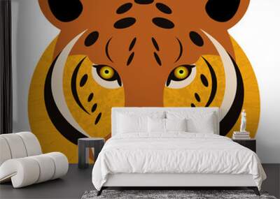 Tiger portrait. Tiger head. Textured vector illustr Wall mural