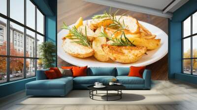 Roasted rosemary garlic potato wedges Wall mural