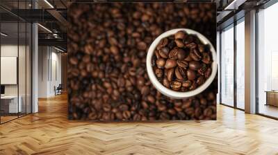 Coffee bean flavorful food and drink. Roasted coffee beans Wall mural