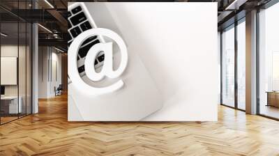 E-mail symbol on a laptop computer keyboard concept for email, communication or contact us Wall mural