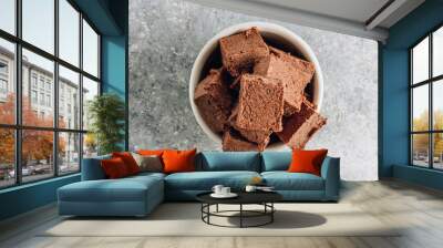 Raw vegan chocolate fudge. Healthy vegan food concept. Wall mural