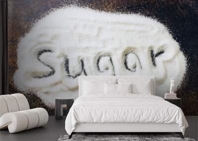 unhealthy white sugar concept, sugar abuse and addiction concept Wall mural