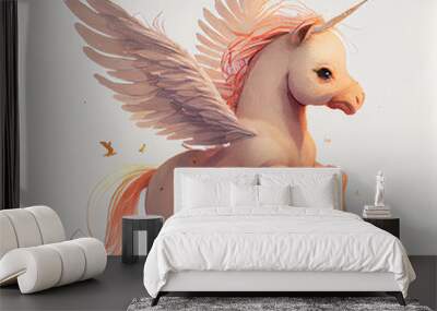 Cartoon. beautiful pegasus. generative ai Wall mural