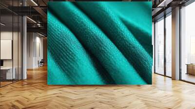 Close up shot of turquoise fabric Wall mural