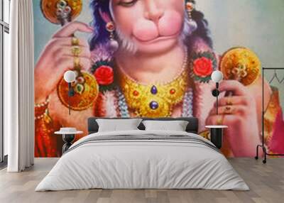 Hindu god Hanuman. United kingdom. Wall mural