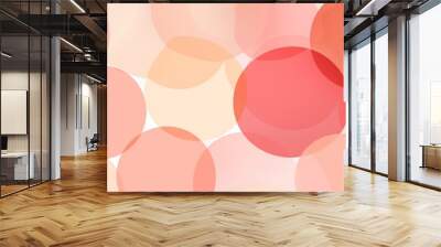 Repeated modern Red soft pastel color vector art circle pattern Wall mural