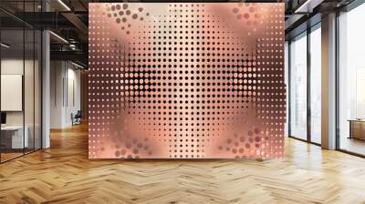 Rose Gold pop art background in retro comic style with halftone dots, vector illustration of backdrop with isolated dots blank empty with copy space Wall mural