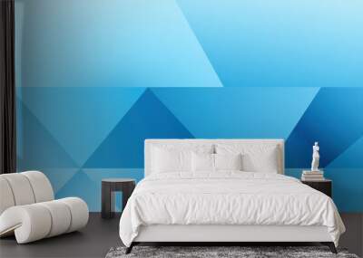 Sky Blue background with geometric shapes and shadows, creating an abstract modern design for corporate or technology-inspired design Wall mural