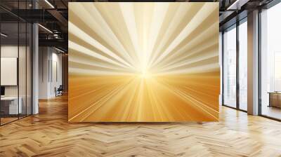 Sun rays background with gradient color, silver and gold, vector illustration Wall mural