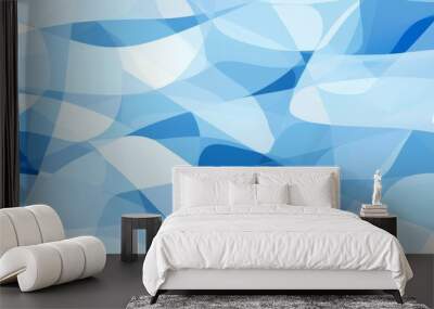 Super cool retro modern trendy checkery soft Blue colors irregular cartoonish pattern Wall mural