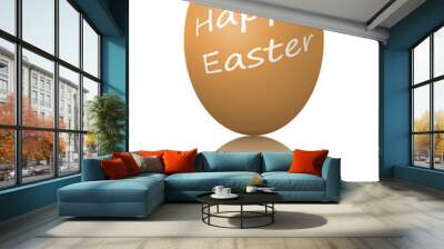 Colorful easter eggs isolated on white Wall mural