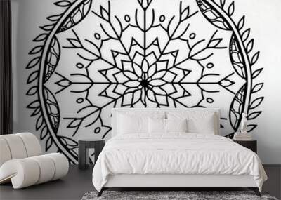 schönes Mandala zum selbst ausmalen kreisförmiges Ornament Wall mural