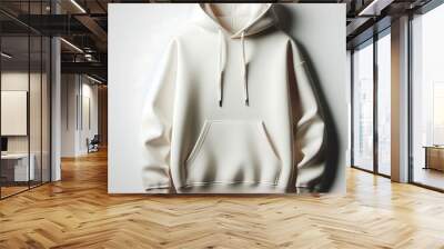 A white sweatemplate t shirt mockup with a hood vector professional. Wall mural