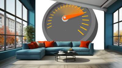 Car speedometer or tachometer icon, cartoon style Wall mural