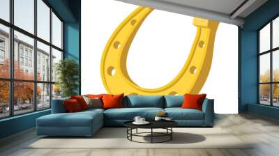 golden horseshoes luck symbol cartoon icon Wall mural