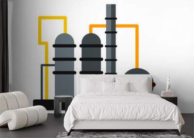 Oil refinery flat icon  Wall mural