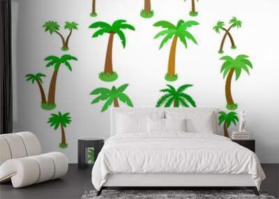 Palm tree icons set in isometric 3d style isolated on white Wall mural