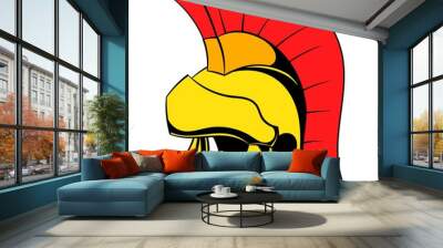 Roman legionary helmet icon cartoon Wall mural