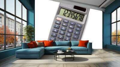 pocket calculator on white background, top view Wall mural