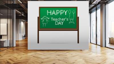 Illustration of Kids Celebrating Teachers Day, banner or poster for Happy Teacher s Day with nice and creative design Wall mural