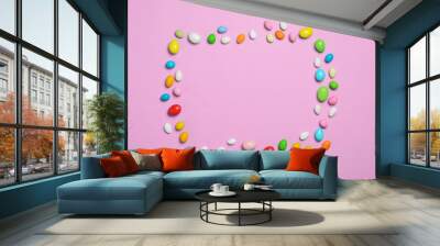 Chocolate Eggs on Bright Background, Sweet Easter Treat Wall mural