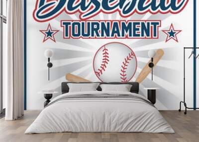 Baseball tournament flyer design vector Wall mural