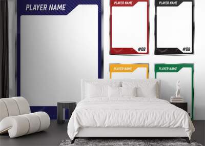 Hockey player card frame template design Wall mural