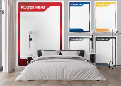 Hockey player card frame template design Wall mural