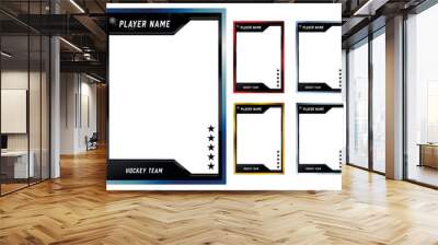 Hockey player card frame template design Wall mural