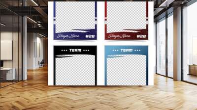 Sport player trading card frame border template design set  Wall mural