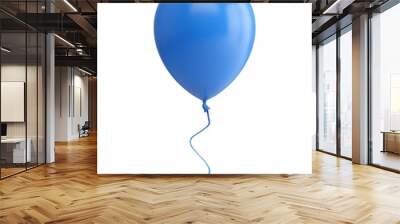 3D Rendering blue Balloon Isolated on white Background Wall mural