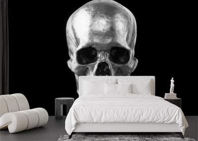 3D rendering silver skull isolated Wall mural