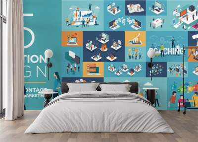 collection illustrations Wall mural