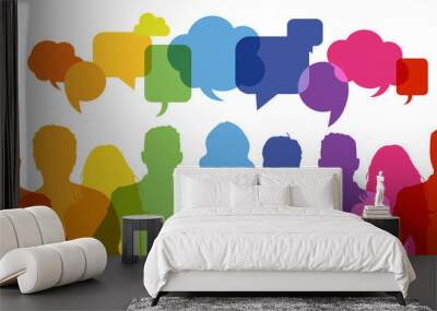 Dialogue group of diverse people Wall mural