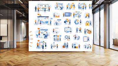 Digital marketing team stock illustration Wall mural