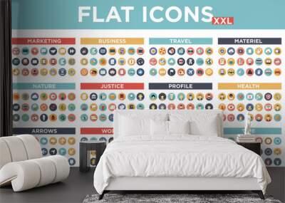 Flat Icon Sets Wall mural