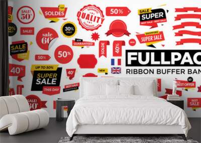 Full Pack Ribbon Buffer Banner English - French Wall mural