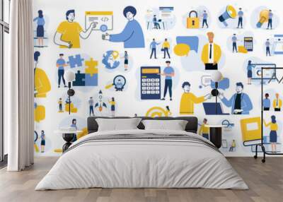 illustration business pack Wall mural