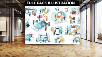 illustration business Wall mural