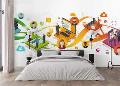 Illustration multimedia Wall mural