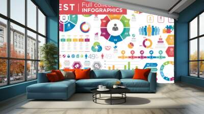 Infographic elements. UI and UX Kit with big data Wall mural