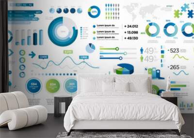 infographics collection Wall mural