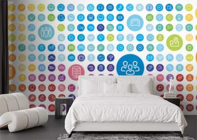 line icons collection full Wall mural