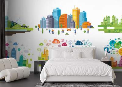 smart city Wall mural