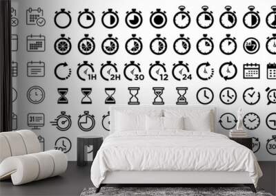 Time and Clock Icons Wall mural