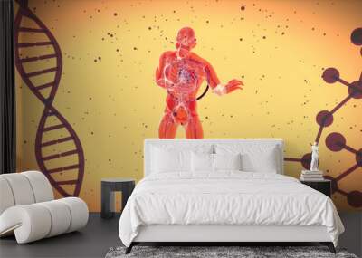 Abstract 3D illustration of a heart attack Wall mural