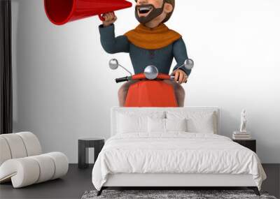 Fun 3D cartoon medieval man Wall mural