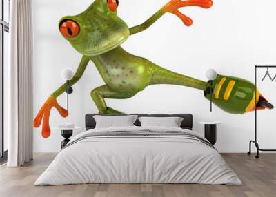 Grenouille en rollers Wall mural